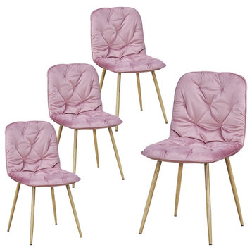 Dinning Chair 4-Piece Pink, Suitable For Restaurants, Cafes, Offices