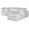 4 PC Set Livesmart Stain Resistant Feather Filled White Sectional Modular Lounge