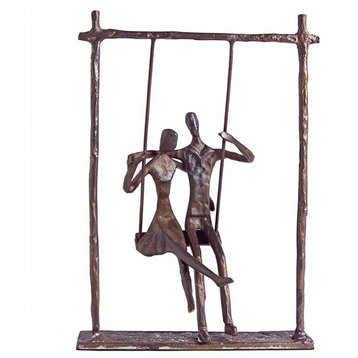 Danya B Couple on a Swing Cast Bronze