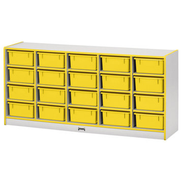 Rainbow Accents 20 Tub Mobile Storage - without Tubs - Yellow
