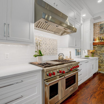 Coffered Ceiling Brighton Beaded Inset Kitchen