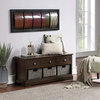 Storage Bench, 3 Drawers and 3 Rattan Boxes, Great for Extra Storage, Brown