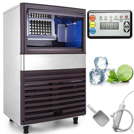110V Ice Maker Machine with Water Filter, Auto Operation, 88lbs/24h