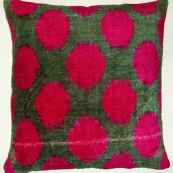 Silk Velvet Ikat Pillow Cover - Decorative Pillows