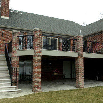Custom Deck with Brick Columns