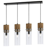 Cal - Cal FX-3583-4 Spheroid - Four Light Pendant - 72" cord Durable metal, glass and wood finish Includes matching line canopy Ships in one carton Assembly Required: TRUE Canopy Included: TRUEShade Included: TRUECord Length: 72.00Canopy Diameter: 39.50 x 4Warranty: 1 yearWood/Dark Bronze Finish with Clear Glass * Number of Bulbs: 4 * Wattage:60W * Bulb Type:E12 * Bulb Included: No * UL Approved: