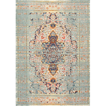 Nuloom Hazy Damask Medallion Mirage Area Rug, Grey 3'x5'