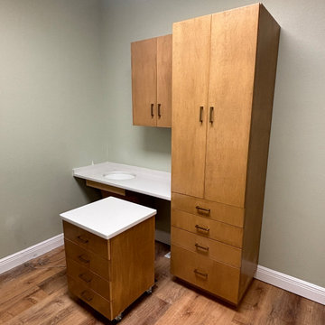 Real Wood Commercial Custom Cabinets and Workstations