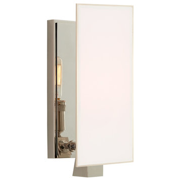 Albertine Petite Sconce in Polished Nickel with White Glass Diffuser