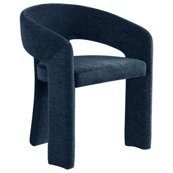 Rendition Plush Fabric Upholstered Dining Chair, Navy
