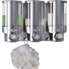 Aviva 3-Chamber Shower Dispenser, Satin Silver