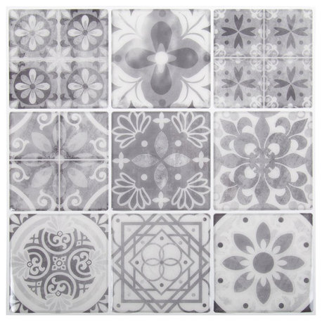 Truu Design Plastic Peel/Stick Backsplash Wall Tile Set Multi-Color (Set of 6)