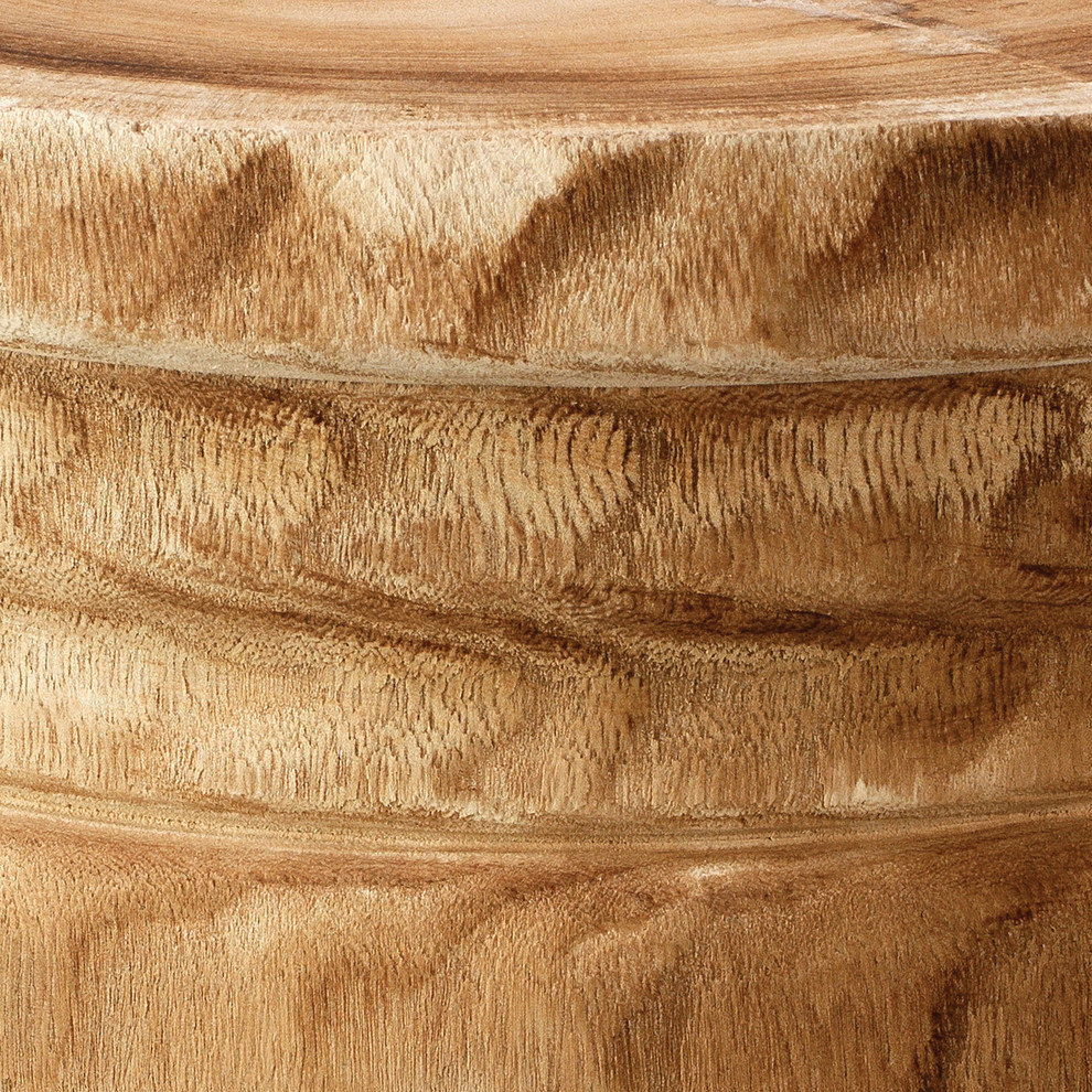 Mesa Wooden Stool, Natural Wood