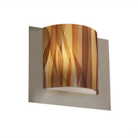 3Form Framed Square 3-Sided, Wall Sconce, Nickel, Ribbon Twirl, LED