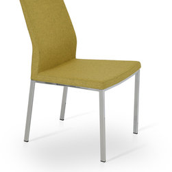PASHA DINING CHROME-AMBER CAMIRA WOOL - Dining Chairs