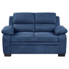 Lexicon Holleman Fabric Upholstered Love Seat in Blue Color
