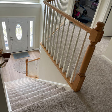 Red Oak Staircase Remodel with Custom Handrails - Bensalem PA
