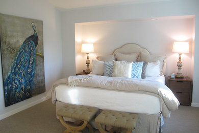 Example of a transitional bedroom design in San Francisco