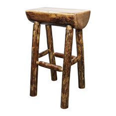 Montana Woodworks - Montana Woodworks Glacier Country Collection Half Log Bar Stool - Bar Stools and Counter Stools
