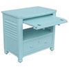 New Desk Chest Blue Painted Hardwood Newport