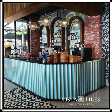 Turquoise Bar Front Corrugated Tile