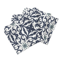 Indigo Flourish Napkins Set of 4 - Napkins