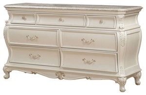 Chantelle Dresser With Granite Top, Pearl White
