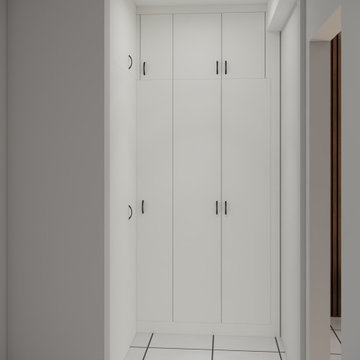 Minimalist White Built-in Wardrobe