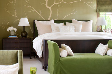 Example of a minimalist bedroom design in Denver