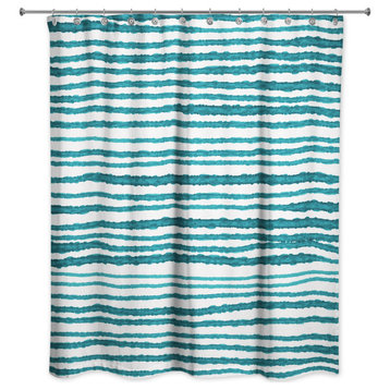 Rough Watercolor Lines 5 71x74 Shower Curtain