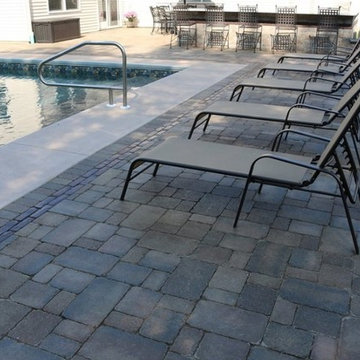 Paver Pool Patio with Outdoor Kitchen