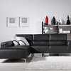 1063 Black Leatherette L Shaped Sectional Sofa