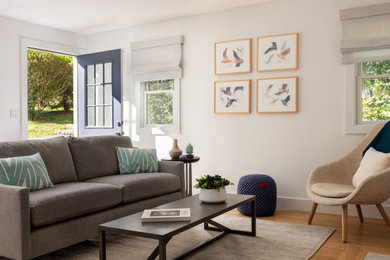 Trendy living room photo in New York