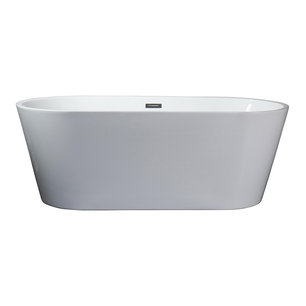 Lexora Melina 67" Freestanding Bathtub, Chrome Drain