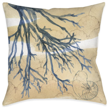 Captiva Coral Nautilus Outdoor Pillow, 18"x18"
