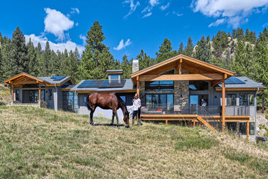 Large modern exterior home idea in Denver