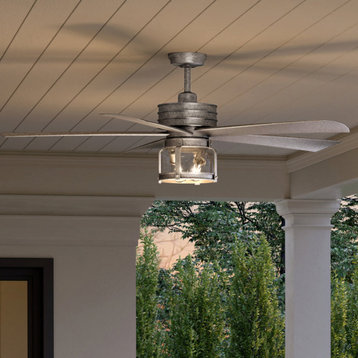 Luxury Coastal Ceiling Fan, Galvanized Steel