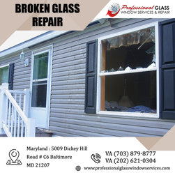 Broken Glass Repair service in Maryland by professionals - Windows