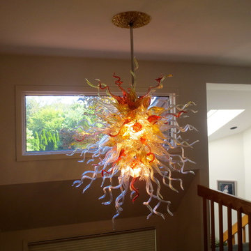 Primo Bella Chandelier Installation Deal NJ : Amber Clear Pomegranate