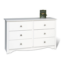 Prepac Monterey Condo 6-Drawer Dresser in White - Kids Dressers And Armoires