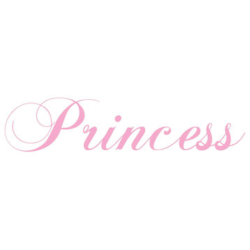 Decal Vinyl Wall Sticker Princess Quote, Pink