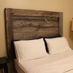 Rustic Grey Barn Wood Headboard - Headboards