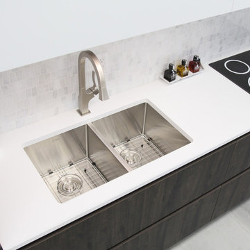 32 inches Undermount Double Bowl 18G Stainless Steel Kitchen Sink S-301G
