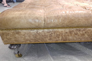 Before - Leather Ottoman