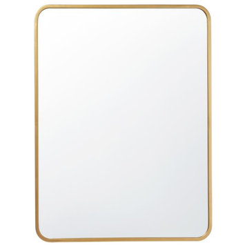 Jada Decorative Wall Mirror with Rounded Corners, Matte Gold, 40" X 30"