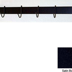30" Length Utility Bar with Six Hooks - Aged Iron - Pot Racks And Accessories