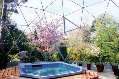 Geodesic dome spa, hot tub and pool covers