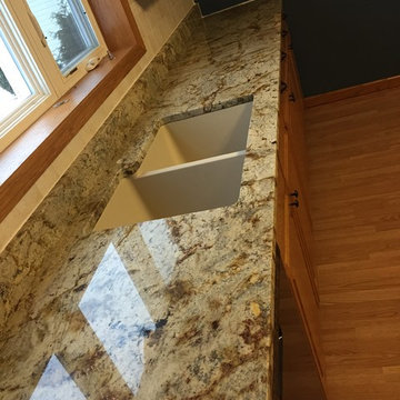Farmhouse Kitchen Update - Bordeaux Sienna Granite Tops