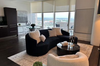 Small trendy living room photo in Dallas