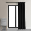 Signature Warm Black Grommet Blackout Velvet Curtain Single Panel, 50"x96"